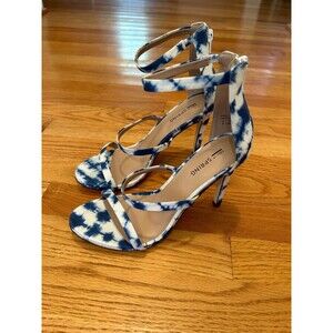 Call It Spring Blue and White Astoelian Dress Sandals Heels Size 8